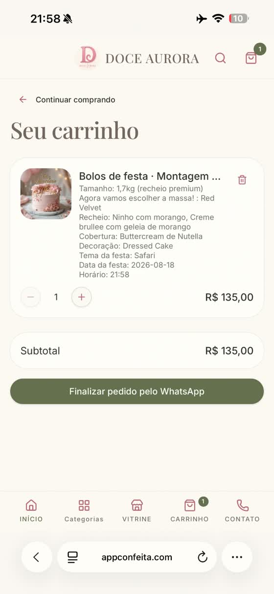 Bolos personalizados — passo 7