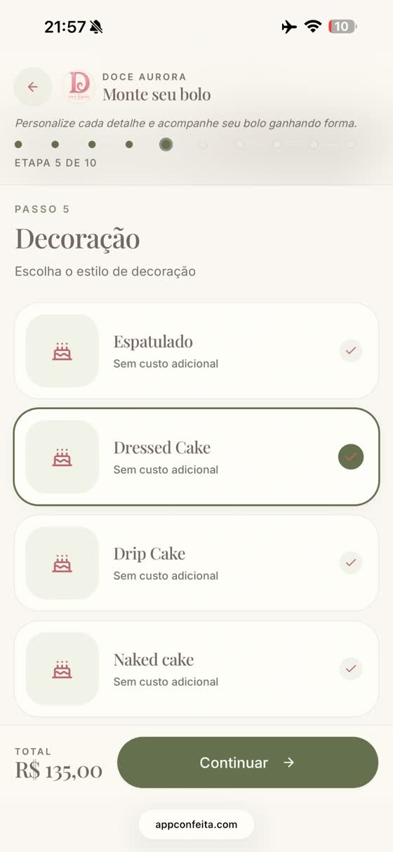 Bolos personalizados — passo 6