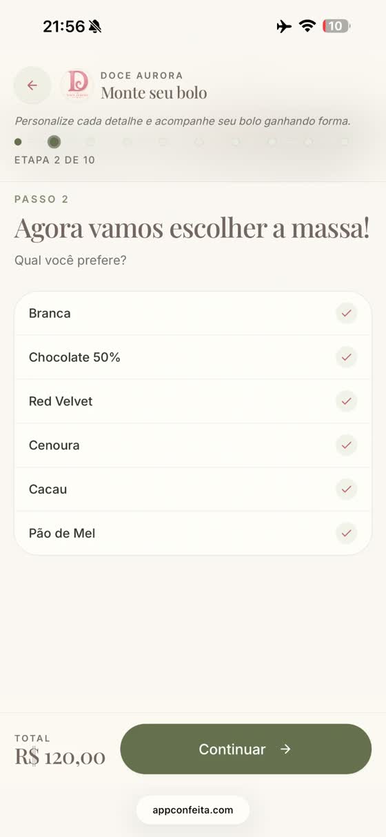 Bolos personalizados — passo 2